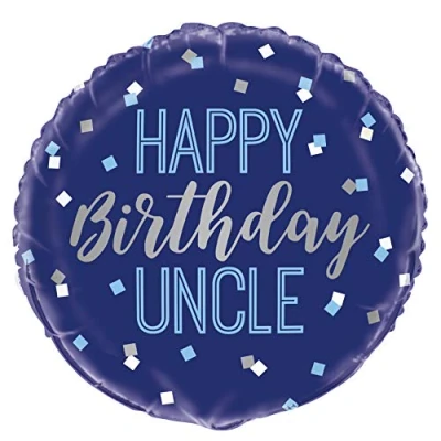 Image of Unique 54041 Party 18&quot; Foil Happy Birthday Uncle Balloon, Multi