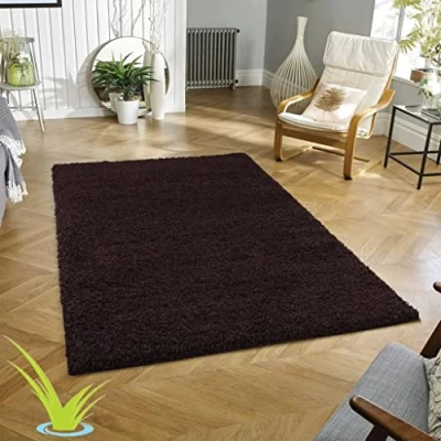 Image of Wadan 160x230cm Brown Shaggy Rugs Living Room 5mm Thick Pile Extra Large Small Medium Rectangular Size Soft Touch Area Non Shedding