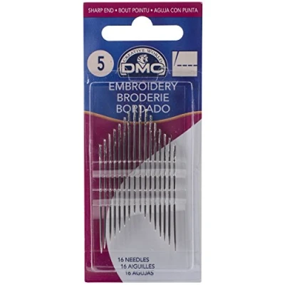 Image of DMC 1765 5 Embroidery Hand Needles, 15 Pack, Size