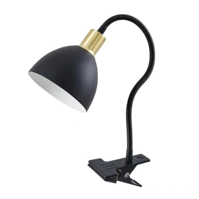 Image of Table lamp &#039;Genora&#039; (Modern) in Black Made of Metal for e.g. Living Room &amp; Dining (1 Light Source, E14) from Lindby clamp Light, Clip on Reading