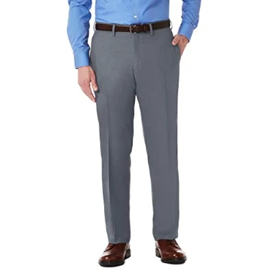 Image of Kenneth Cole REACTION Men&#039;s Stretch Modern Fit Flat Front Pant, Dark Grey, 38W x 30L