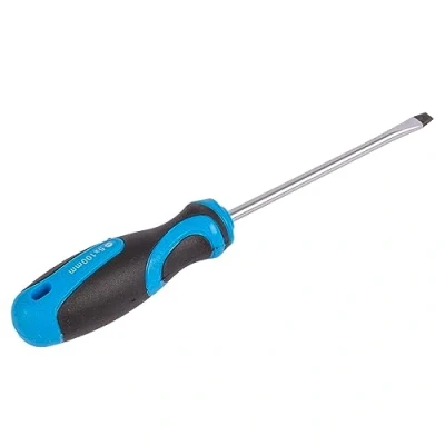 Image of Blue Magnetic 10cm x 5mm Chrome Vanadium Flathead Screwdriver By Pro User