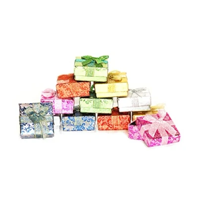 Image of 12pcs cardboard jewellery boxes, earring ring box, kraft jewelry packaging, box small , earrings size:5x5x2.2cm