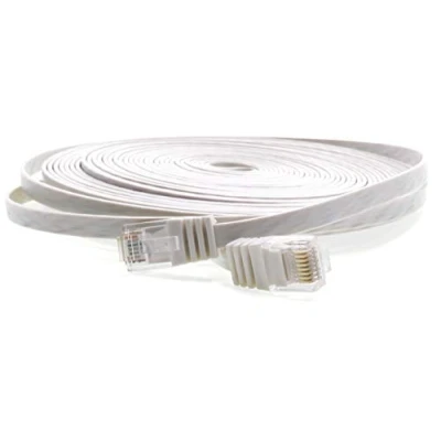 Image of 1aTTack CAT5e 2x RJ45 plug flat network patch cable 15m white