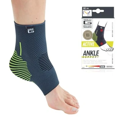 Image of Neo G Ankle Support Running Sport Brace Compression Breathable, Lightweight, Elastic Bandage for Sprains, Strains, Weak Ankles, Injury Recovery, Joint Pain L