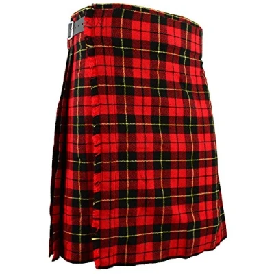 Image of Scottish Traditional Kilt Wallace Tartan, Red, W 44