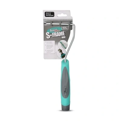 Image of Axus Decor S Frame Mini (Grey Series) Paint Roller Handle For painting, Ergonomic Grip &amp; 6mm Chrome Plated Rod, Ideal Trims Tight Spaces, Professional DIY Projects 4 6&quot;/125 150mm
