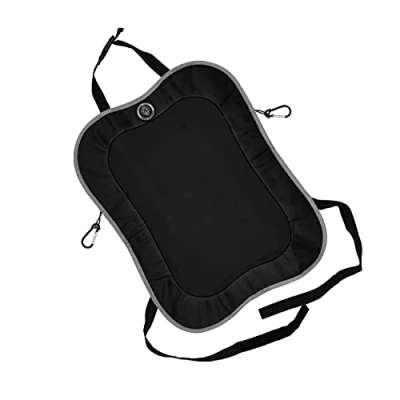 Image of Prince Lionheart Back Seat Kick Mat Protects Seats From Dirty Feet Fits All Sizes Adjustable Straps 2 Carabineer Clips Durable Black &amp; Grey