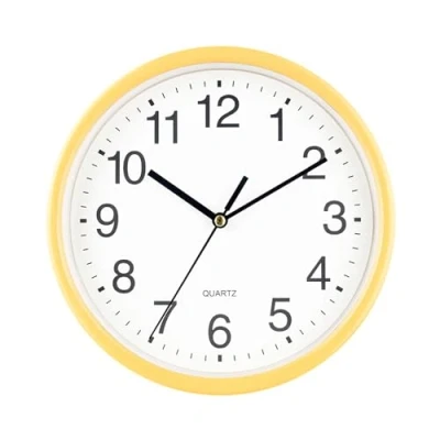 Image of FEIGAO 6in,Clock,Small Clock,Wall Clock For Bedroom,Silent Wall Clock,For Any Room In Home Dining Kitchen Office School (Color : Yellow)