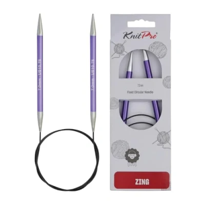 Image of KnitPro KP47105 Zing: Knitting Pins: Circular: Fixed: 60cm x 7.00mm, Aluminium, Multi Colour, 7mm