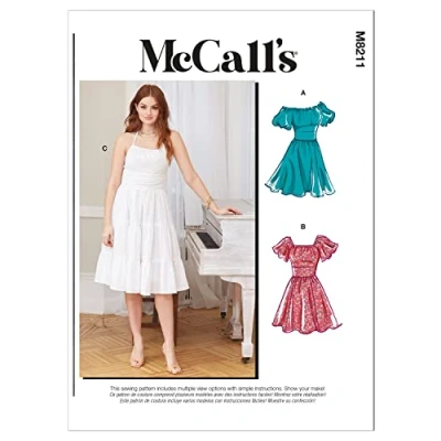 Image of McCalls Sewing Pattern M8211RR RR (18W 20W 22W 24W) Misses&#039; &amp; Women&#039;s Dresses, Multi Colour