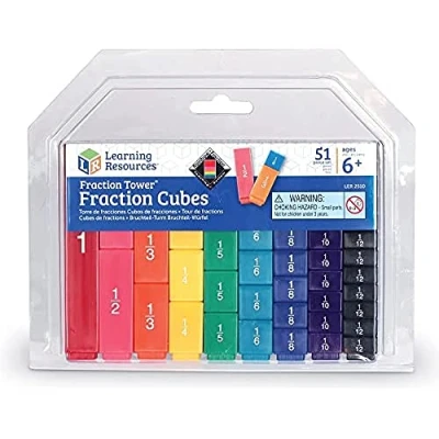 Image of Learning Resources LER2510 Fraction Tower Cubes Toy, Single, Weiß, Medium