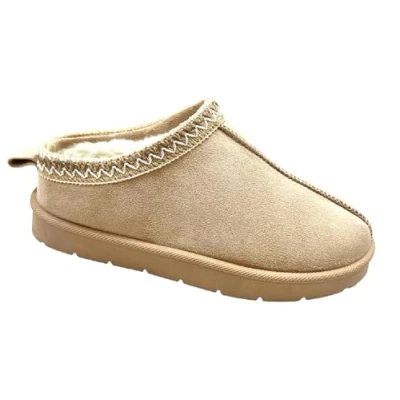 Image of sole london Womens Warm Faux Fur Lined in Out Door Ladies Slip ON Slippers Shoes Boots Beige