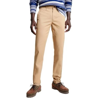 Image of Tommy Hilfiger Men Chino Bleecker 1985 Pima Cotton Woven Pants, Yellow, 29W / 36L
