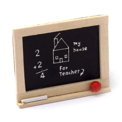 Image of MyTinyWorld Dolls House Miniature Childrens Wooden Chalkboard