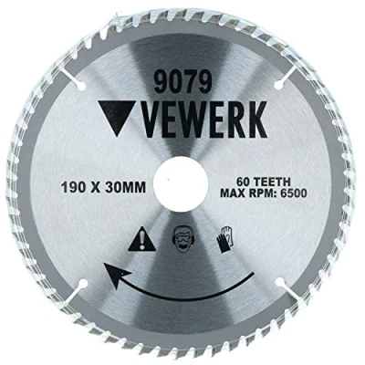 Image of 190mm x 30mm TCT Tungsten Carbide Tipped Circular Saw Blades 60 Teeth