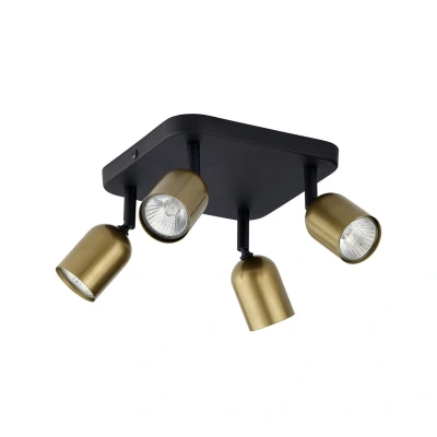 Image of Top Ceiling Spotlight Clusters Black, Gold 4xGU10
