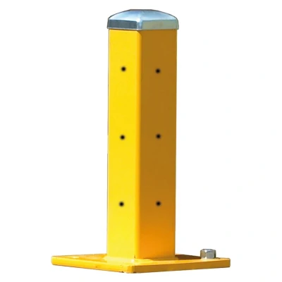 Image of Single Post to suit Triple Ridge Steel Barriers; 483H mm; Yellow