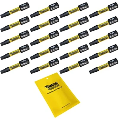 Image of 20 x SabreCut SCTX2532_20 32mm T25 TX25 Magnetic Impact Screwdriver Driver Bits Set Torx Heavy Duty Compatible with Dewalt Milwaukee Bosch Makita and More