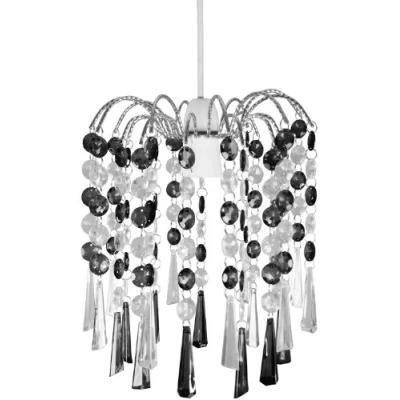 Image of Lightmode Ely Chiseled Droplet Pendant Ceiling Light Lampshade Clear and Black LMB032