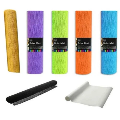 Image of 2 x Anti Non Slip Multi Purpose Rubber Liner Carpet Rug Gripper Dish Drawer Car Dashboard Mat (Black)