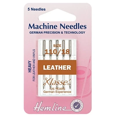 Image of Hemline Machine Needles Leather 110/18 (Heavy). Pack of 5