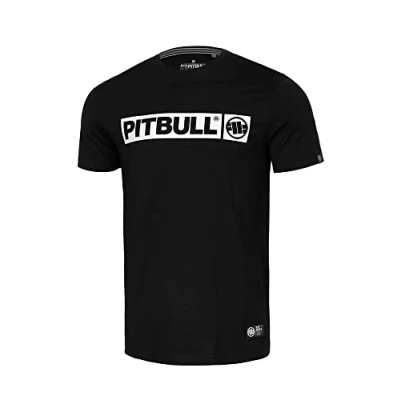 Image of PITBULL Mens T Shirts Hilltop Basic, Classic Regular Fit Men&#039;s Shirts, Cotton Shirt, Gym Men, Shirt for Summer, Men Round Neckline L, Black