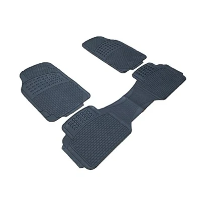 Image of XtremeAuto® Universal 3 Piece Black Car Rubber Mat Front and Rear Heavy Duty Non Slip
