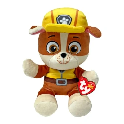 Image of TY Rubble Paw Patrol Soft Plush Toy for Kids, Cuddly Teddy Collectible Stuffed Toy, Beanie Babies Range, Regular