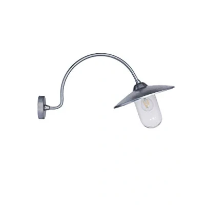 Image of Garden Trading St Ives Arched Swan Neck, Hot Dipped Steel, Galvanised Silver