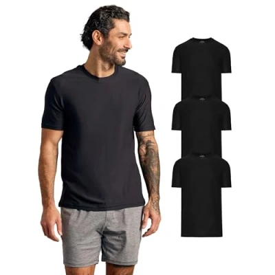 Image of True Classic Men&#039;s Active Crew Neck Short Sleeve T Shirt, 3 Pack Black, S