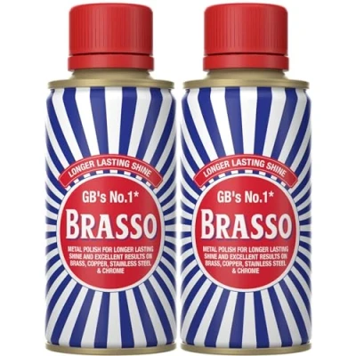 Image of Brasso Metal Polish (Pack of 2) 175ml Each, Long Lasting Shine for Brass, Copper, Stainless Steel, and Chrome