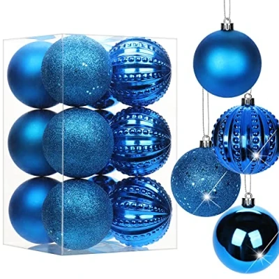 Image of Briful 12PCS 8CM Christmas Baubles, Tree Decorations Xmas Hanging Ornaments Small Shatterproof Balls for Home Festival Gifts
