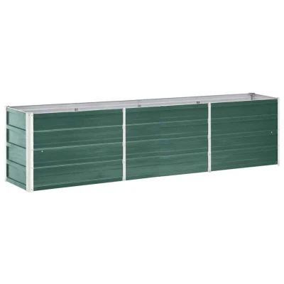 Image of vidaXL Garden Raised Bed Galvanised Steel 240x40x45 cm Green