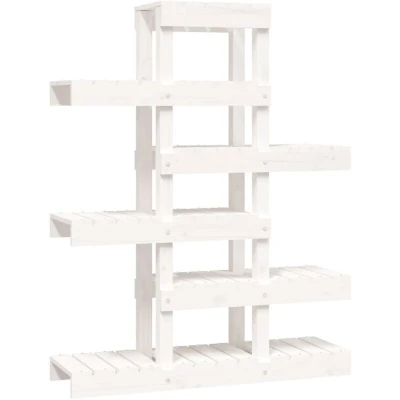 Image of vidaXL Plant Stand White 85x25x109.5 cm Solid Wood Pine