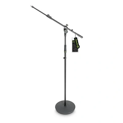 Image of Gravity MS 2322 B Microphone Stand with Round Base and 2 Point Adjustment Telescoping Boom, Long