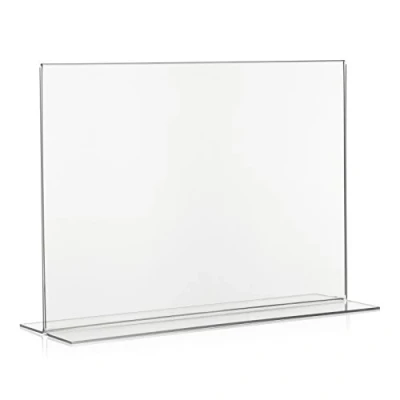 Image of VITAdisplays® T Stand Landscape/Table Stand/Acrylic Glass Stand/T Advertising Stand, DIN A4, Made of Original Plexiglas®