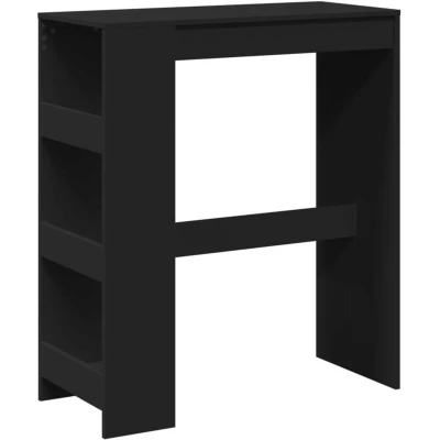 Image of vidaXL Bar Table with Racks Black 90x40x103.5 cm Engineered Wood