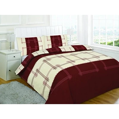 Image of Artistic Fashionista Luxury &amp; Modern CAMPUS Duvet/Quilt Cover Pillowcases Bedding Set Printed Range (Double, Chocolate/Cream)