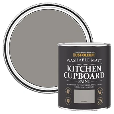 Image of Rust Oleum Dark Grey Kitchen Cupboard Paint in Matt Finish Gorthleck 750ml