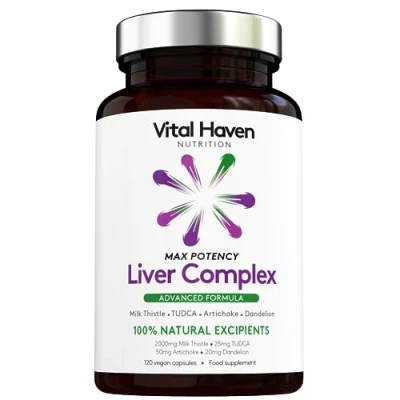 Image of Liver Protector Complex Formula Milk Thirsle, TUDCA, Dandelion Roots, Artichoke Max Potency Premium Ingredients Made in The UK by Vital Haven