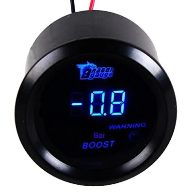 Image of Mintice™ 2&quot; 52mm Black Car Motor Digital Blue LED Light Bar Turbo Boost Gauge Meter