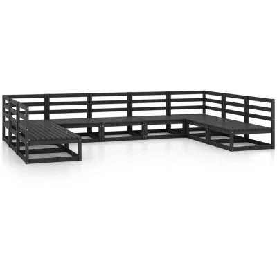 Image of vidaXL 9 Piece Garden Lounge Set Solid Pinewood