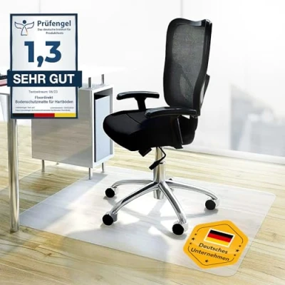 Image of Floordirekt Floor Protection Mat Scratch Resistant, Non Slip, Milk White Mat, Protection, Office Chair Underlay, Protective for Laminate, Parquet, Hard Floors (60 x 120 cm)