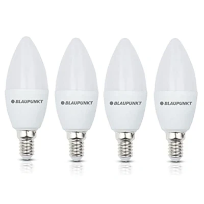 Image of Blaupunkt LED E14 Light Bulb Candle Daylight Lighting 7W Small Edison Screw Equivalent of 50W Frosted Natural White 4000K 595 Lumens Energy and Cost Saving Pack 4
