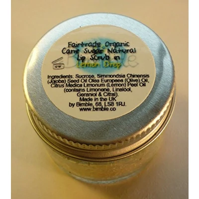 Image of Bimble Organic Raw Cane Sugar Natural Lip Scrub 25g Lemon Drop Flavour