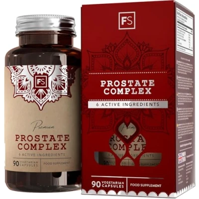 Image of FS Prostate Supplements for Men UK 90 Capsules with Broccolli 750mg, Pumpkin Seed 500mg, Nettle Leaf 500mg &amp; Zinc Mens Health Non GMO Gluten Free Made in The