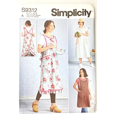 Image of SIMPLICITY SS9312A UNDEFINED Apron A (XS S M L XL), White