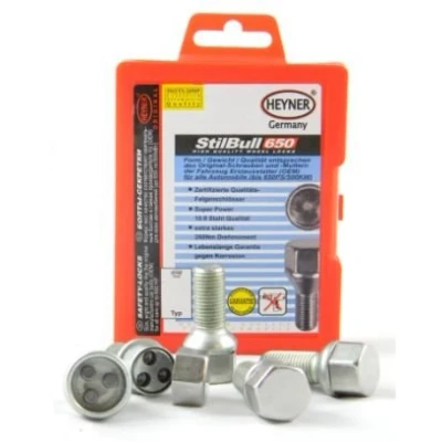 Image of HEYNER Germany Fits Renault Megane 19mm Hex Models StillBull Locking Wheel Nuts M12x1.5 Set 4 Locks Alloys Antitheft Protection Bolts P