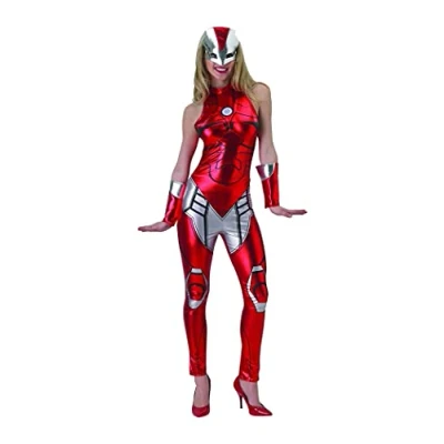 Image of Rubie&#039;s 820009S Official Marvel Miss Iron Man Resue Catsuit Costume, Women&#039;s, Small